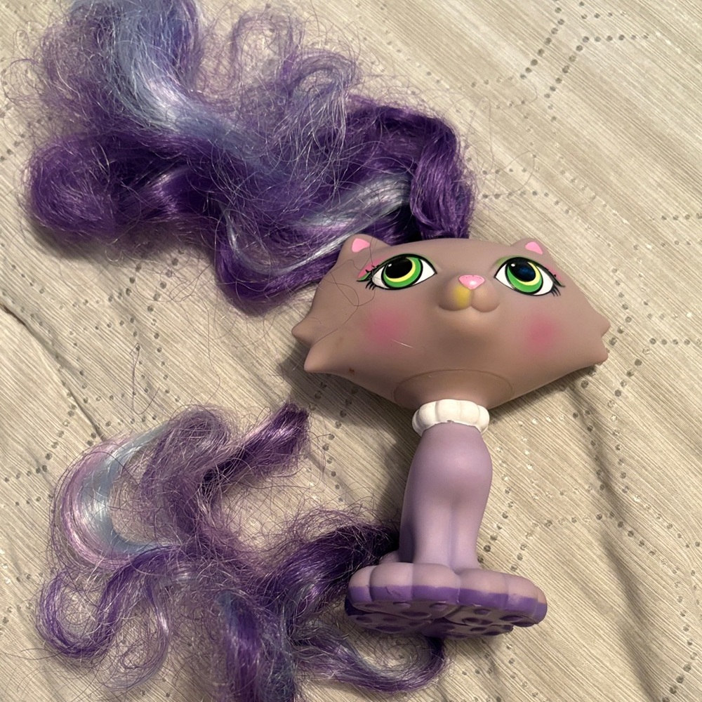 Pretty Petz Purple Cat Toy (Chloe) with Long Hair by Tara toys 2003